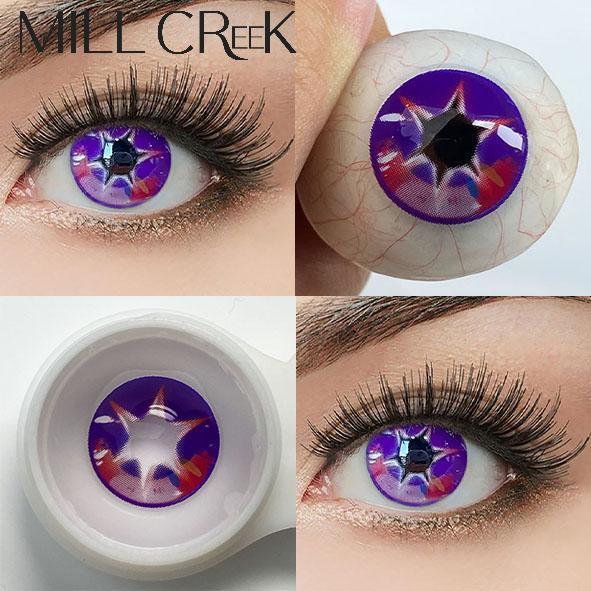 Yearly Use Purple Contacts Cosplay Colored Eye Contacts Cosplay 8.5mm Base Curve