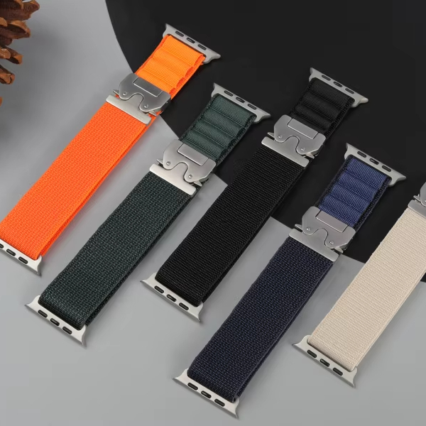 Wholesale Nylon Watch Bands for Apple Watch Series 10 46mm 42mm Series 9 8 7 45mm 41mm SE Ultra 2 Soft Woven Loop Strap