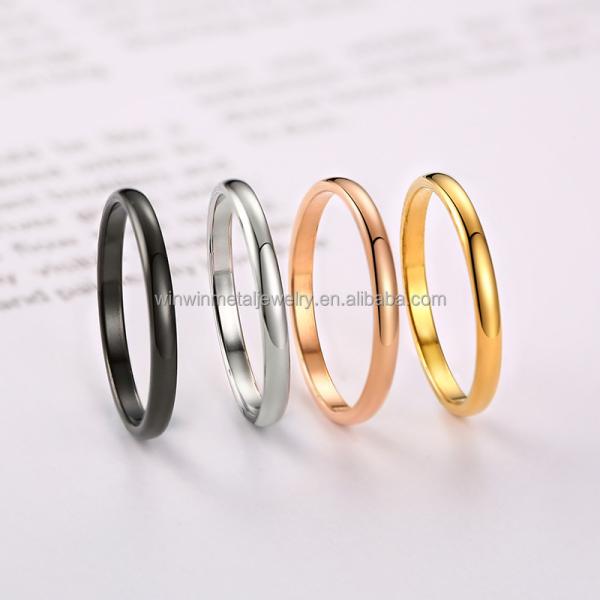 Wedding Stainless Steel Rings Domed High Polished 2mm For Men Women