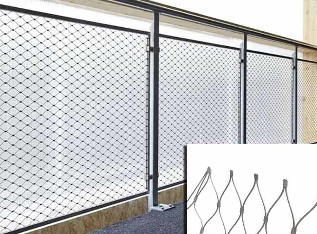 Stainless Steel Wire Rope Mesh Safety Netting Flexible Cable Net for Balustrade Infill Fall Protection