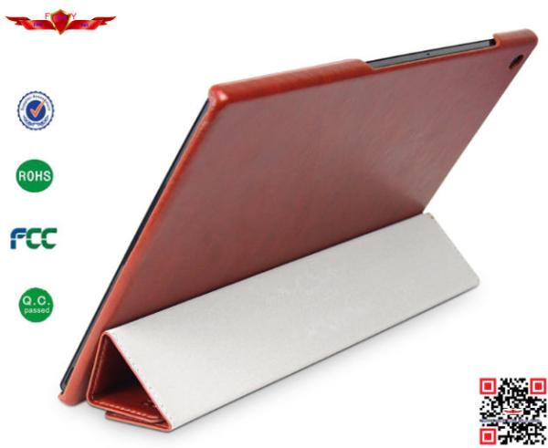 New Arrival 100% Qualify Four Foldable PU Leather Cover Cases For  SONY Xperia Tablet Z2