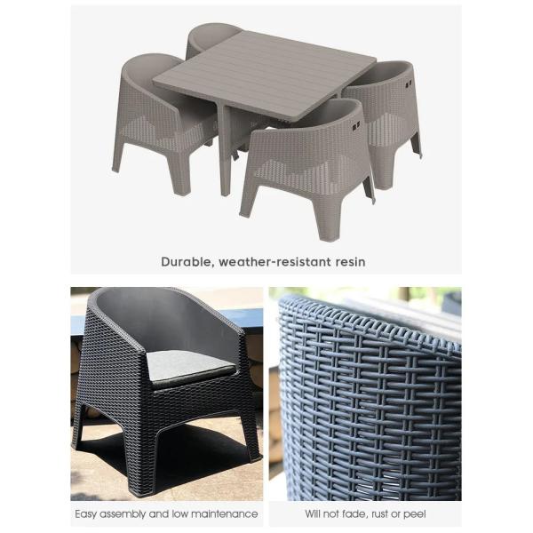 Outdoor Garden Chair Plastic Stackable Coffee Dining Arm Chair Villa Patio Armchair