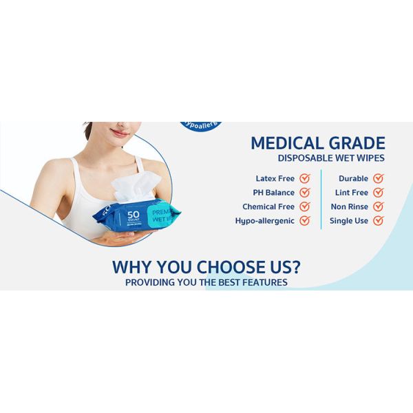 Lingettes nettoyantes pour le corps XXL pour personnes âgées, personnalisées, 50 pièces/sac