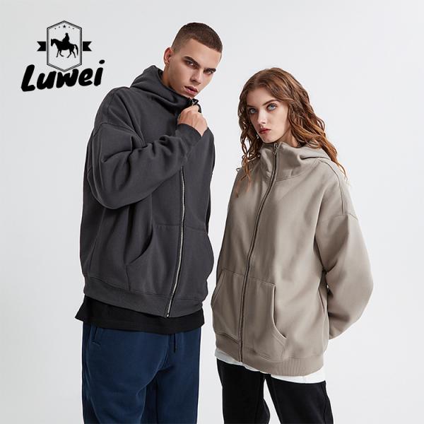 Unisex Heavyweight Cotton Hoodie Pullover Oversized Male Blank Sweatshirts