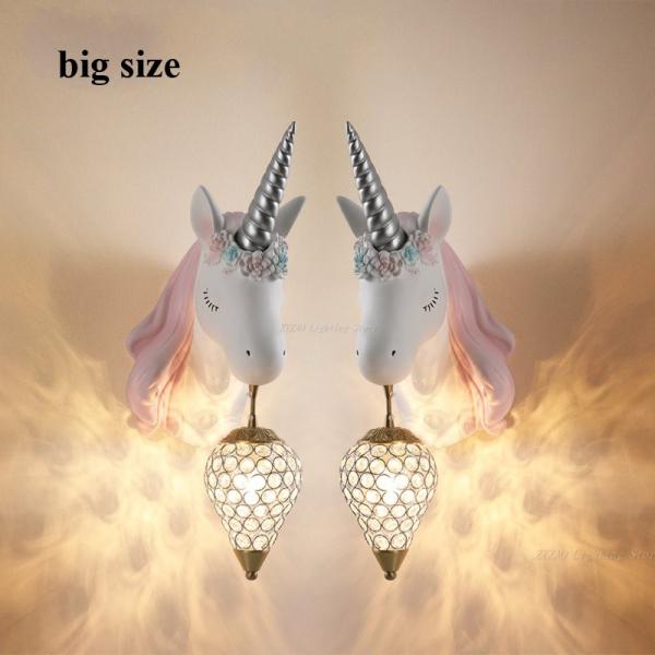 Creative Cartoon Unicorn Lamp Pink Children's Room Decor Unicorn Beside Wall Lamp (WH-VR-73）