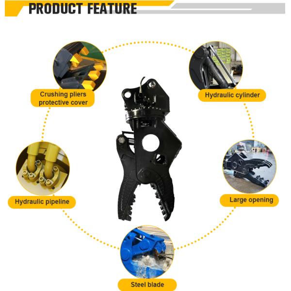 10t 20t 30t 40t Excavator Attachments Hydraulic Concrete Crusher Demolition Pulverizer