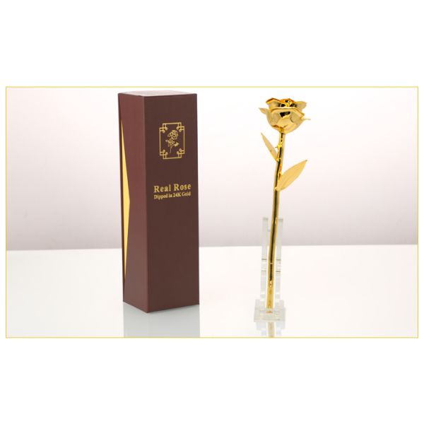 Valentine Gifts  24k  Gold Dipped  Rose with Gift Box and Artificial  Gift Flower Holiday Decoration