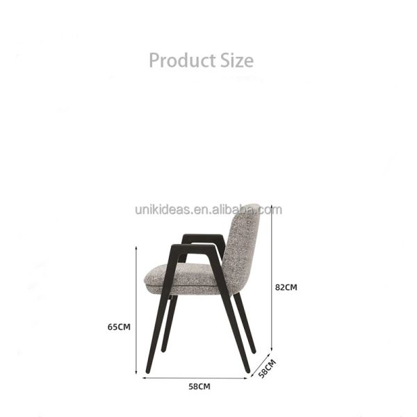 New Arrival Commercial Restaurant Seating Upholstered Dining Chair with Armrest Solid Wood Frame for Cafe Hotel Dining Room