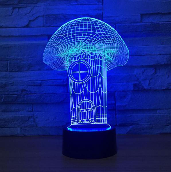 Mushroom 7 Colors Change 3D LED Night Light with Remote Control Ideal For Birthday Gifts And Party Decoration