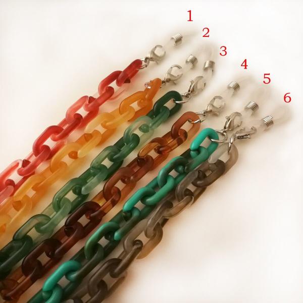 2021 Hot Sale Red And Green Color  Acrylic Chain Colorful Beaded Eyeglass Chain Mask  Chain For Sale