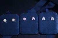 Women Stamped Diamond 925 Sterling Earrings Stud Zirconia Jewellery