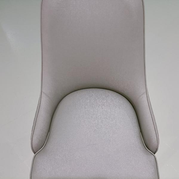 Mesh Weave High Back Velvet Dining Chairs 920mm Height White Fabric