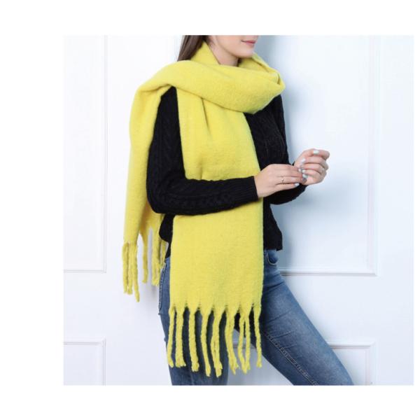 Y-Z 2025 Winter Nordic Polar Fleece Female Scarf Comfortable Cosy Boho Shawl with Fringed for Christmas Festival Vegan Style