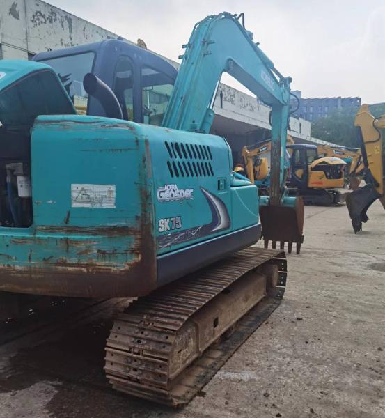 Máquinas escavadoras usadas 7.5t pequenas do kobelco da segunda mão da máquina escavadora de SK75 Kobelco