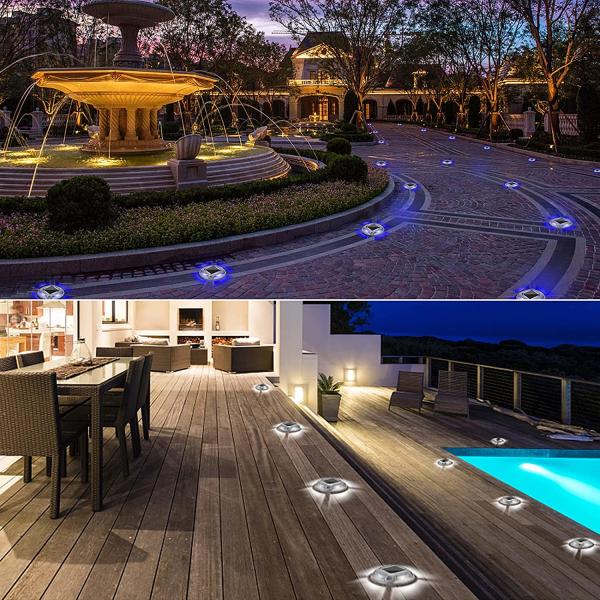 Outdoor Solar Powered Waterproof Dock Lights Warming Step LED Deck Solar Driveway Lights