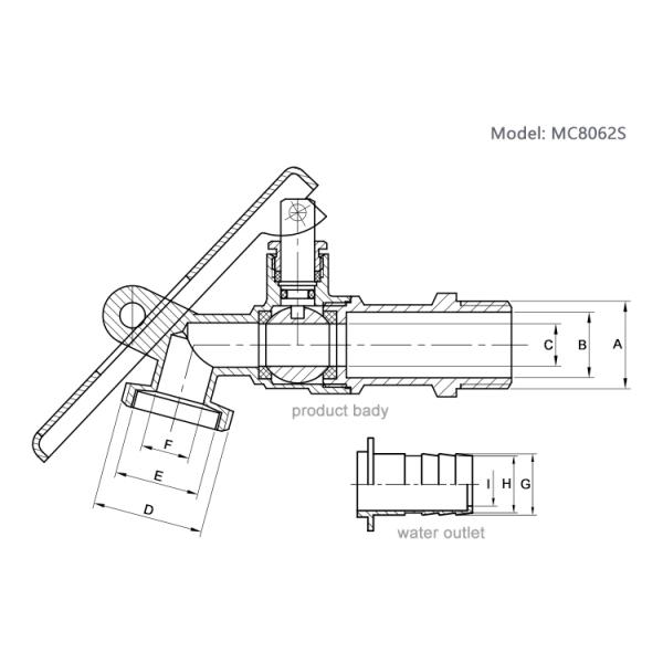 IRON Handle Low Lead Brass Bathroom Water Garden Tap Bibcock Valve With Lock Hole