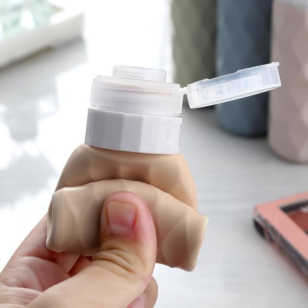 Refill Silicone Travel Shampoo Bottle Set Coffee Color Leak Proof 90 ml