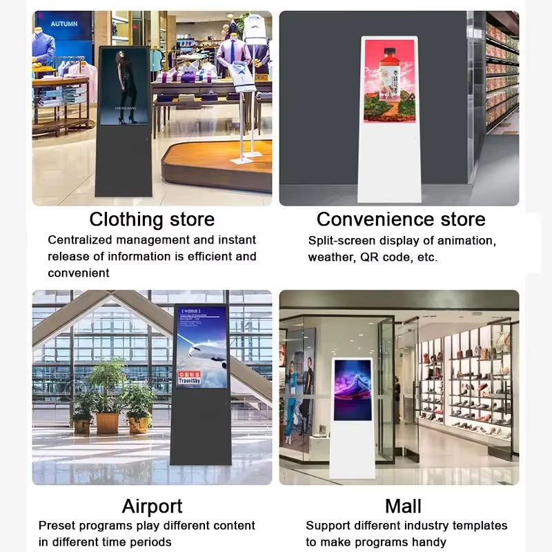 Touch Screen 2K 4K Display Floor Standing Network Digital Signage Display Kiosk All In One Indoor Advertising Lcd Display