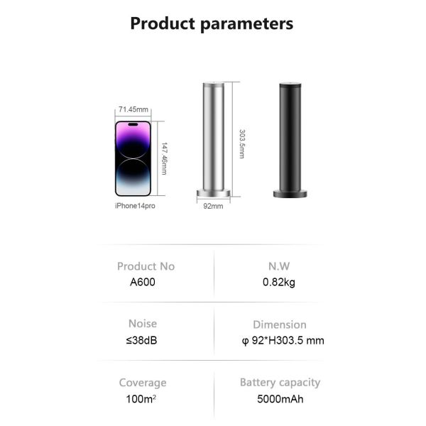 Intelligent Desktop Aromatherapy Diffuser 5000mAh Battery Portable Fragrance Diffuser