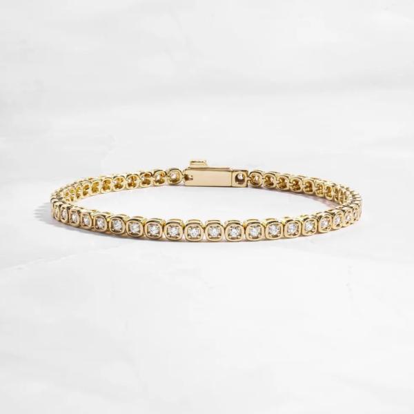 Bracelet de tennis en zirconium de 3 mm 925 argent 14K or plaqué bijoux unisexes