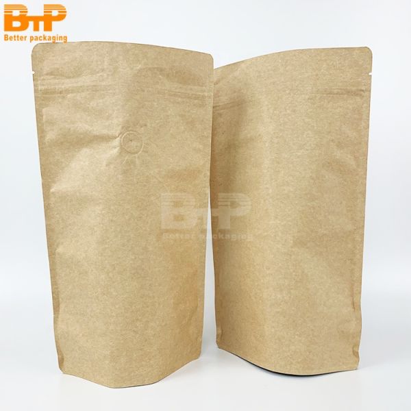 Custom Foil Bag Brown White Kraft Paper Eco-friendly Zip Lock Mylar Food Dried Fruits Stand up Pouch Packaging Bag