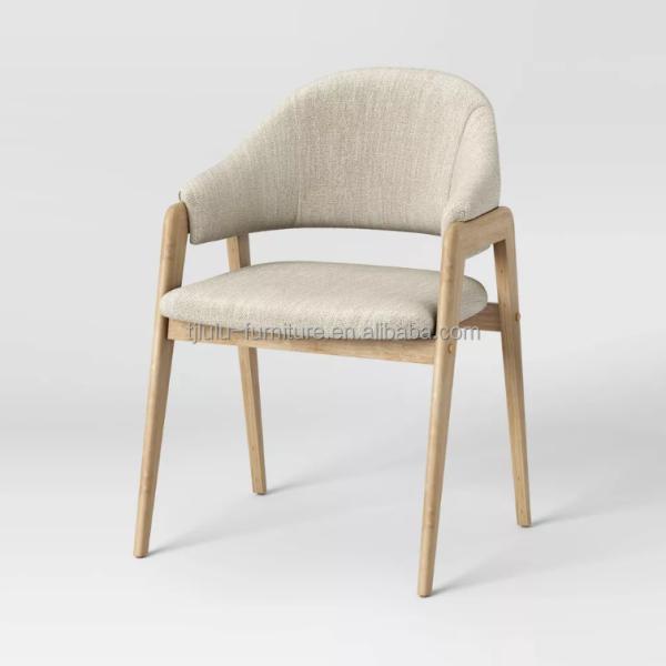Home Furniture Top Quantity Modern Fabric Wood Armrest Chair for Hotel and Dining in Restaurant