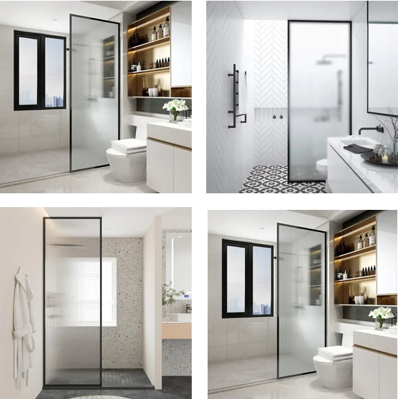 Unbreakable Bathroom Tempered Glass Toughened Shower Partition Wall Glass Panel