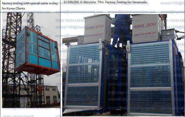 SC200/200 Construction Hoist of a Second Elevator Cage 2000kg Per Cage Load