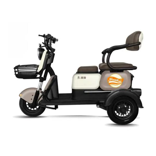 Rechargeable Mini Rickshaw Open Body Type Mid Drive Electric Vehicle Tricycle for 3 People