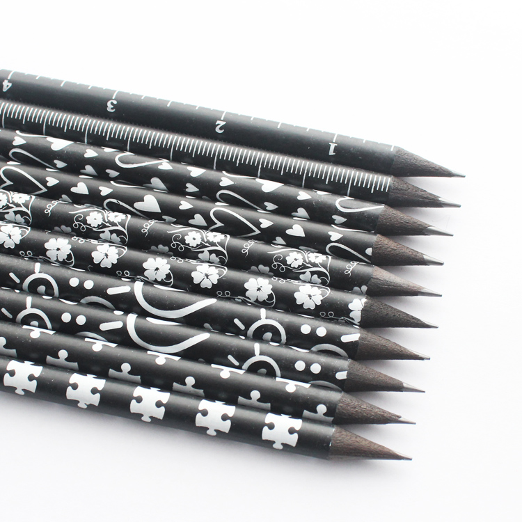Custom presharpened graphite pencil 10pcs soft black wood hb pencil with eraser