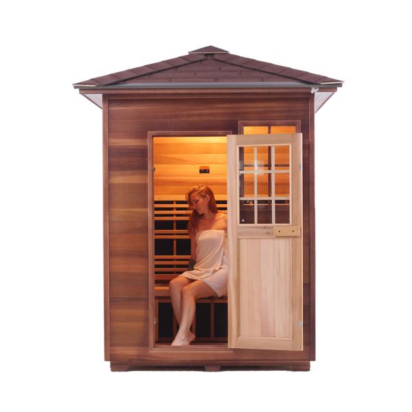 2 - 3 Person Carbon Panel Outdoor Dry Sauna Room House Shape