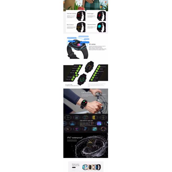 E02 SmartWatch Sport Heart Rate Waterproof HD Screen Smart Watch 2.01 Inch