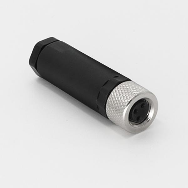 KRONZ Alloy Black A/B-coding M8 Circular Connector Waterproof Screw Locking 3/4/5 Pin Female Industrial Connector