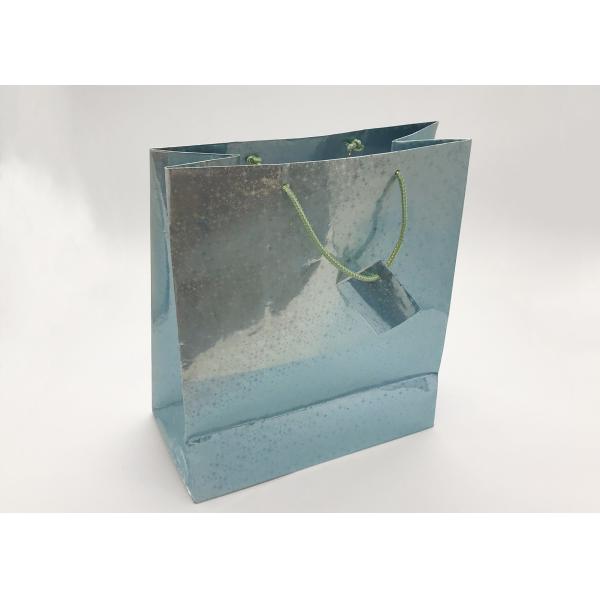 Small Paper Christmas Gift Bags For Kids Holographic Metallic Foil Medium Size Oversized