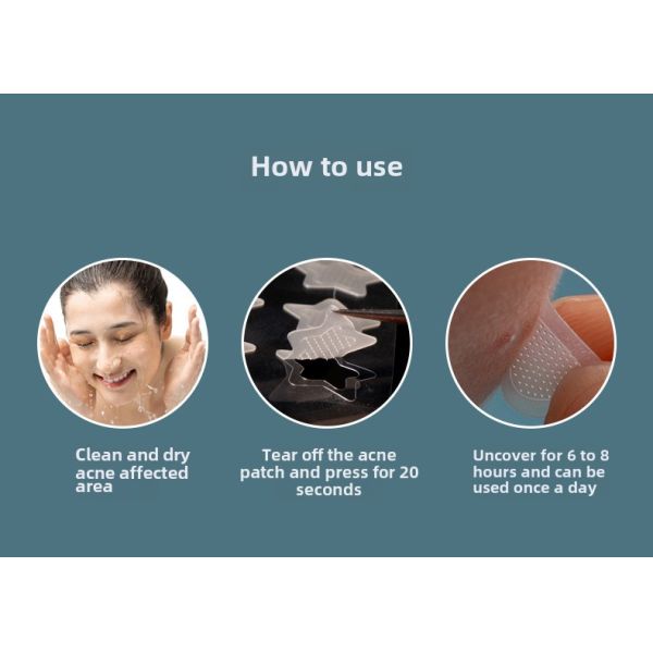 Single Sided Painless Microneedle Acne Patch Microcrystals Water Activated PE Adhesive Sticker for Masking Use