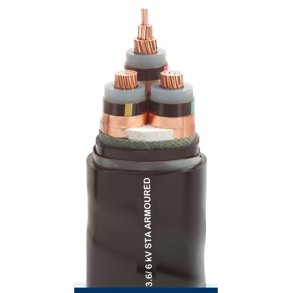 3.6/6 кВ СЛПЭ Инсулатед экранировали бронированный кабель, медный силовой кабель МВ проводника