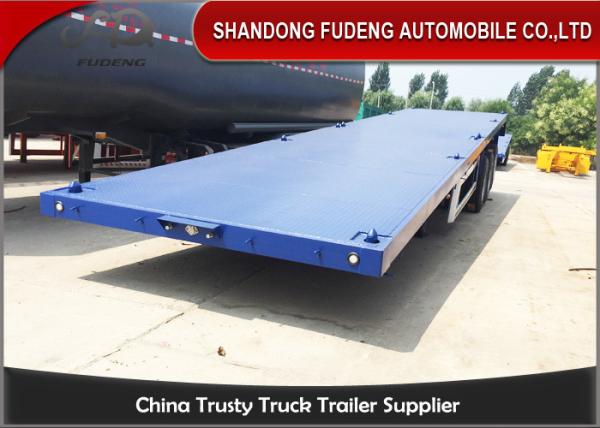 40ft / 20ft  Double Tire 50 Ton Flatbed Cargo Trailer Leaf Spring Suspension