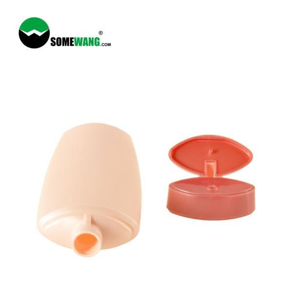 Бутылка 200ml PE пользы шампуня пластиковая подгоняла плоскую бутылку выжимкы с крышкой сальто верхней