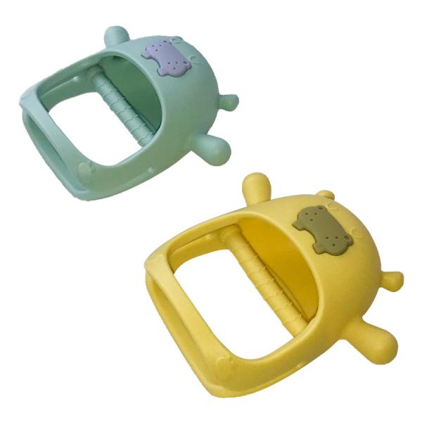 Le bébé Teether de silicone a adapté l'hippopotame aux besoins du client ne laissent jamais tomber Diy Bpa fait main libre