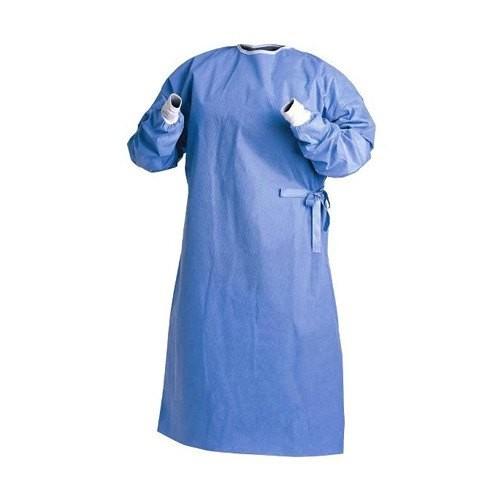 CE Certified Eco Friendly Hospital SMS Disposable Lab Coats with Knitted Collar