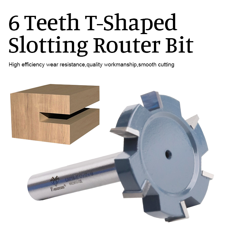 Lamboss 6 Teeth T-shaped Slotting Router Bit Factory Price Woodworking Router Bit Milling Cutter