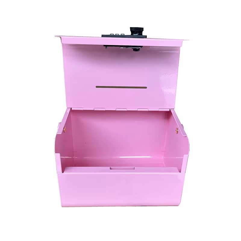 A Storage Iron Box with a Handle for Passwords, a Portable Metal Box for Jewelry and Coins with a Key