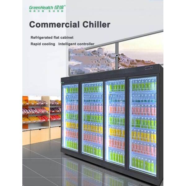 Большой коммерческий глубокий морозильник 2250L Многостеклянные двери