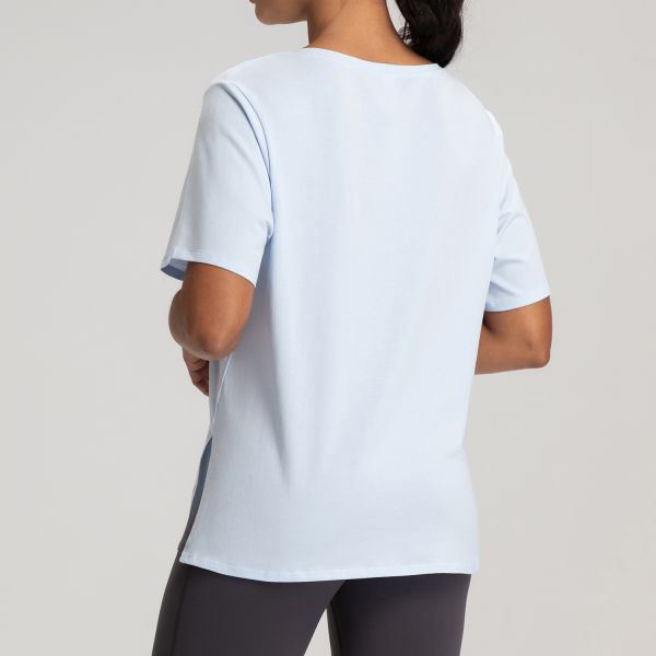 Yoga Women Activewear Tops Blush Pink Short Sleeve Modal Blend Breathable Oversized