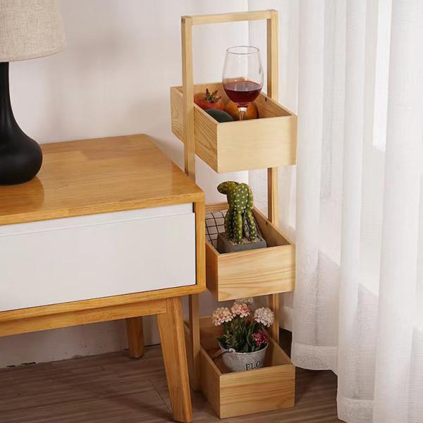 Древесина натуральный цвет 3-уровневый бамбуковый стеллаж стойка водонепроницаемая