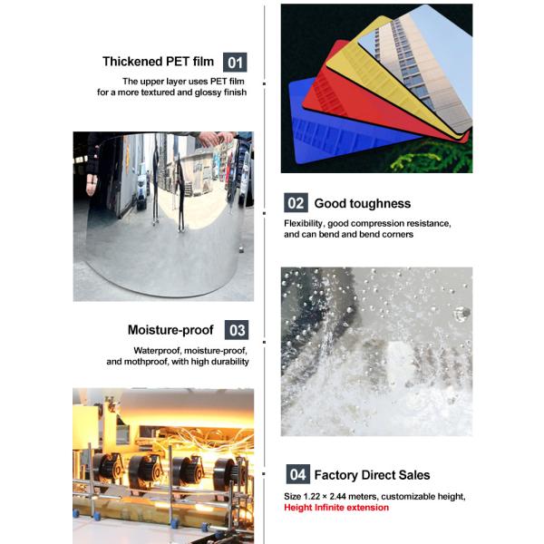 Экологически чистый интерьер Бамбук Уголь Зеркало Стенные панели ПВХ Зеркало Деревянный фанера