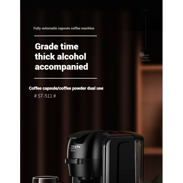Fashionable Italian Capsule Coffee Machine 1450W Black With Efficient Operation
