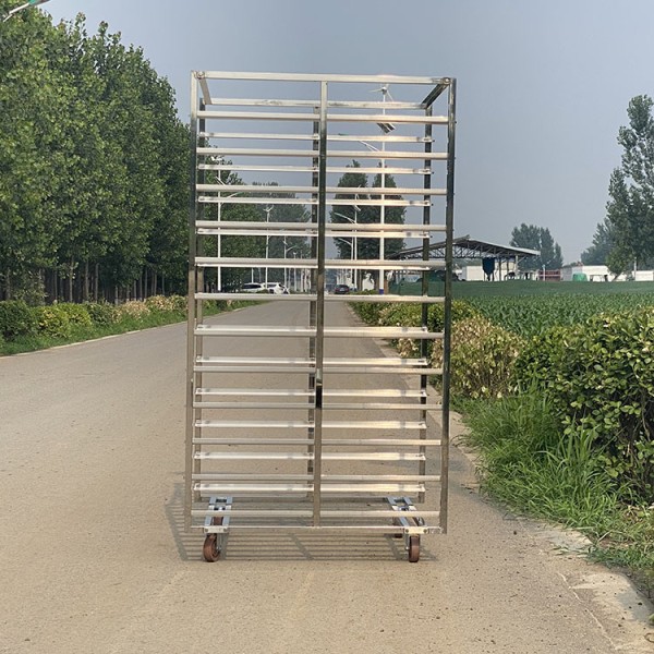 600x400 Stainless Steel Cooling Drying Baking Mesh Tray Bakery Trolley Cart For Rotating