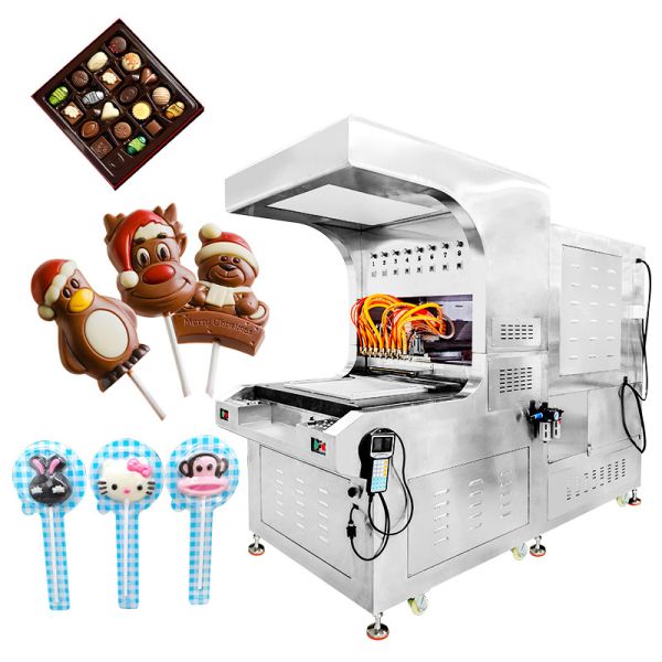 Stainless Steel Automatic 8 Colors Chocolate Making Equipment Candy Dripping Filling Machine
