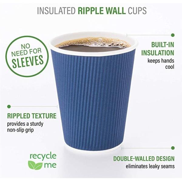 Innovative Design Ripple Paper Coffee Cups Ripple Wrap Hot Cups 150-350gsm